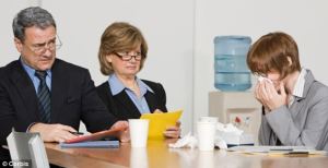 sick person in meeting